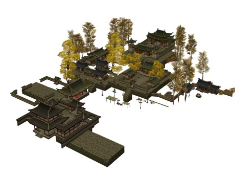 中式古建城镇SU模型