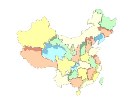 中国地图背景墙饰SU模型