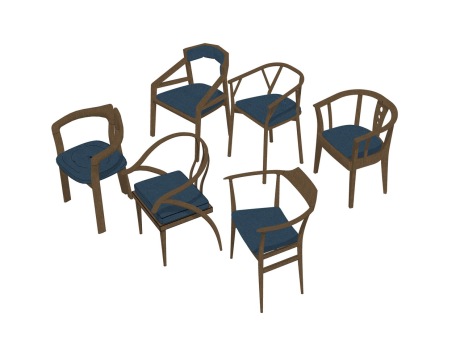中式单椅组合SU模型