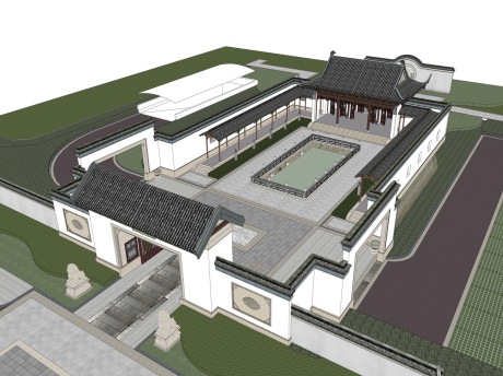 中式园林建筑SU模型