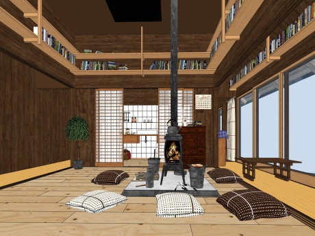 日式茶室SU模型
