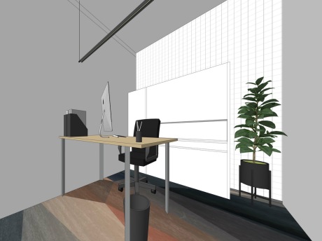 现代办公室茶水间SU模型