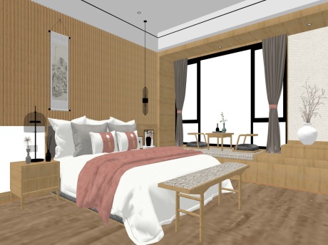 现代卧室SU模型