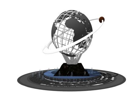 地球仪雕塑SU模型