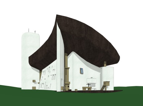 柯布西耶朗香教堂SU模型