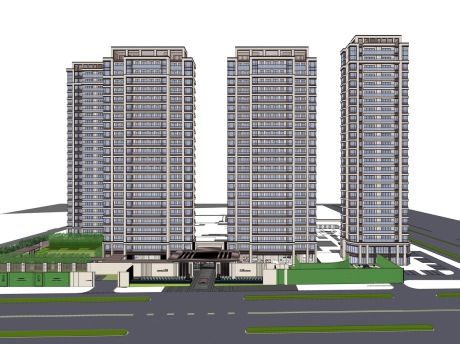 杭州萧山大名城华府新亚洲住宅+示范区SU模型