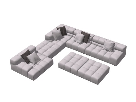 现代多人沙发SU模型