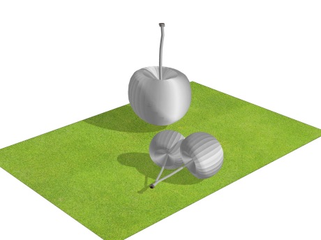 苹果雕塑SU模型