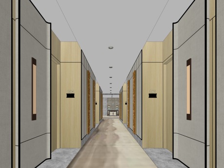 现代客房走廊SU模型