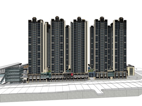 深圳龙华白石龙ARTDECO高层住宅SU模型