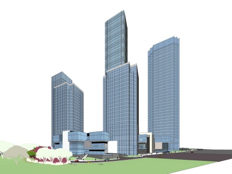 重庆国金中心超高层商业综合体SU模型