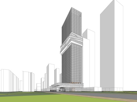 深圳湾超级总部地块办公公寓SU模型