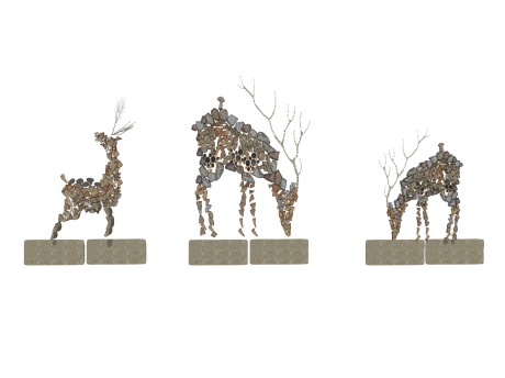 麋鹿雕塑SU模型