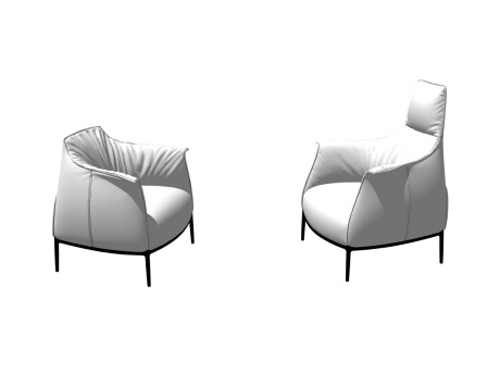现代单人沙发SU模型