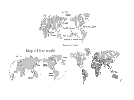 世界地图墙饰挂件SU模型