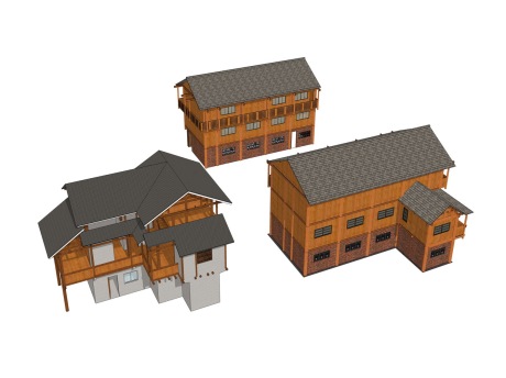 侗寨红房子SU模型