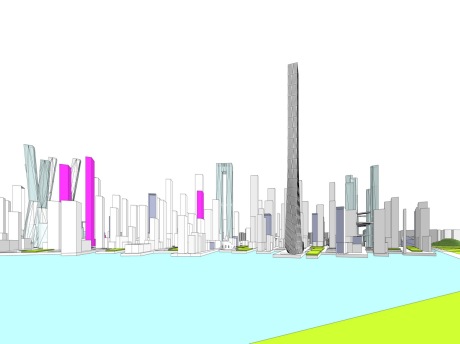 深圳前海城市规划SU模型
