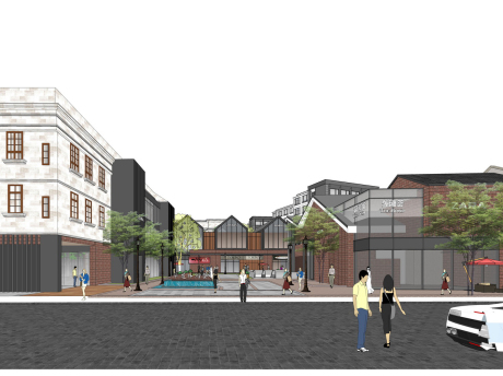 武汉华发青岛路片区华友外滩荟商业街SU模型