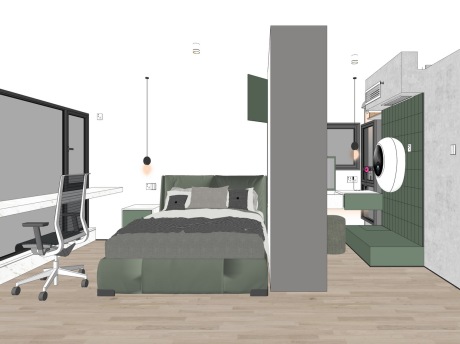 现代公寓空间SU模型
