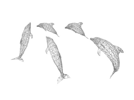 镂空海豚雕塑SU模型