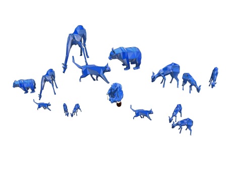 几何动物雕塑SU模型