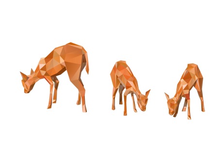 鹿雕塑SU模型