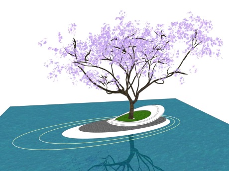 水景树池SU模型