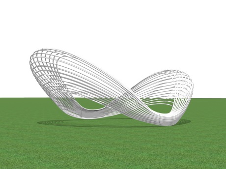 现代曲线构筑物雕塑SU模型