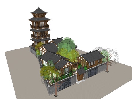 川西古建筑SU模型