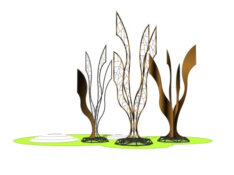 抽象树雕塑SU模型