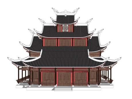 财神庙SU模型