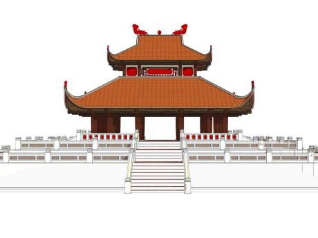 古建大殿SU模型