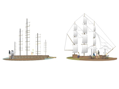 帆船造型遮阳棚SU模型
