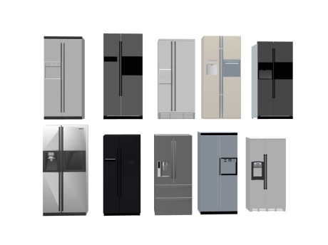 现代冰箱组合SU模型