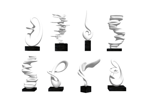 抽象雕塑组合SU模型