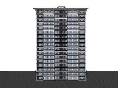 中式高层住宅SU模型