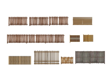 竹木篱笆SU模型