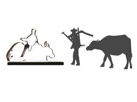 农耕文化牛雕塑SU模型
