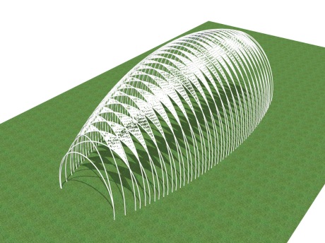曲面廊架SU模型