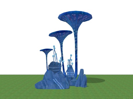 荧光菌菇草坪灯SU模型