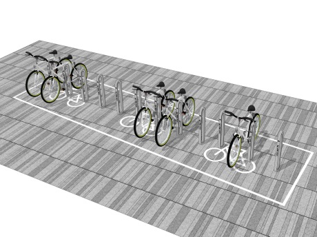 自行车停车架SU模型