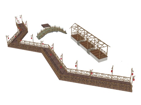 木栈桥SU模型