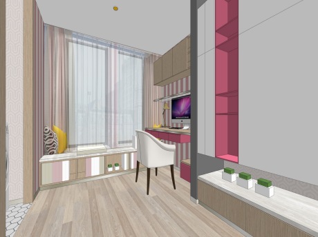 现代单身公寓空间SU模型