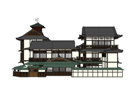 日式民宿SU模型