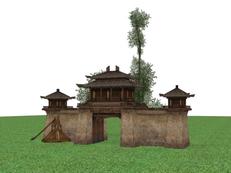 古建城门SU模型