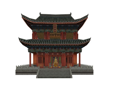 古建寺院寺庙戒律院SU模型
