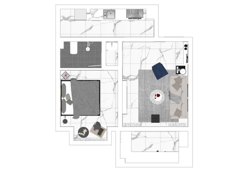 单身公寓空间SU模型
