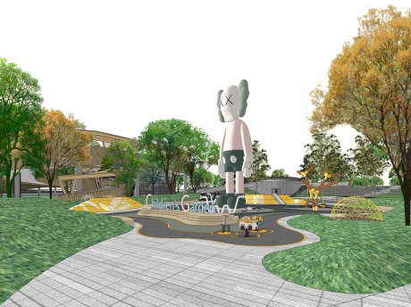 儿童公园景观桥SU模型