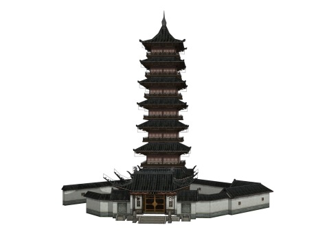 古建塔SU模型