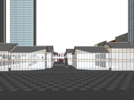 两岸纳米谷新中式商业街SU模型